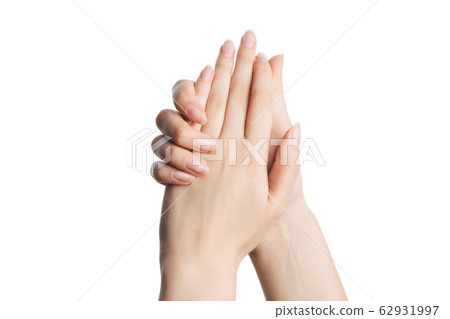 Beautiful women hands applying cream, massaging Beautiful women hands applying cream, massaging 62931997