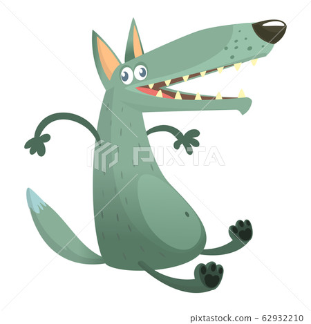 Cartoon Wolf Character Vector Illustration Stock Illustration