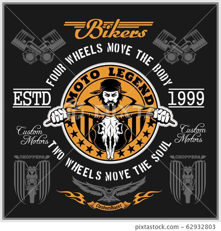 Vintage Motorcycle label, Retro chopper bike Vintage Motorcycle label, Retro chopper bike 62932803