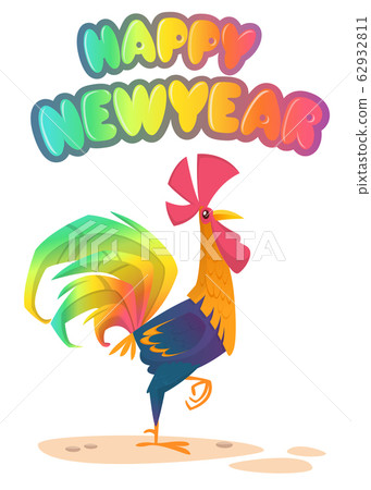 Fat cartoon rooster. Colorful vector illustration Fat cartoon rooster. Colorful vector illustration 62932811
