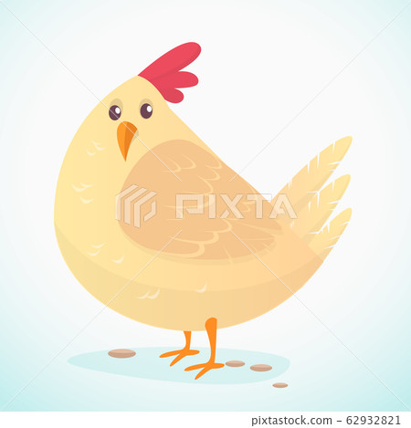 Cartoon big fat hen isolated  on a white 62932821