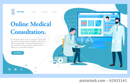 Online Medical Consultation Website with Text 62933141