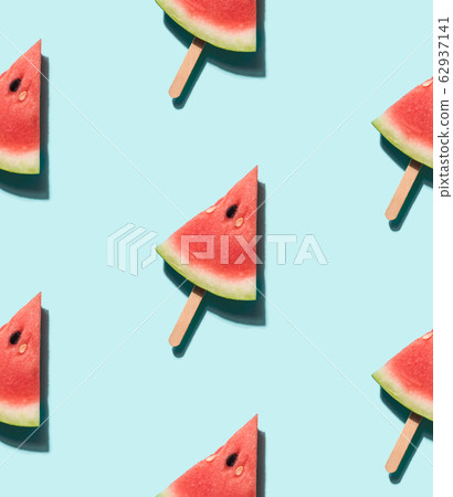 watermelon popsicle on blue seamles pattern watermelon popsicle on blue seamles pattern 62937141