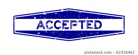 Grunge blue accepted word hexagon rubber seal stamp on white background Grunge blue accepted word hexagon rubber seal stamp on white background 62938462