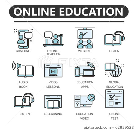 Online education icon set 62939528