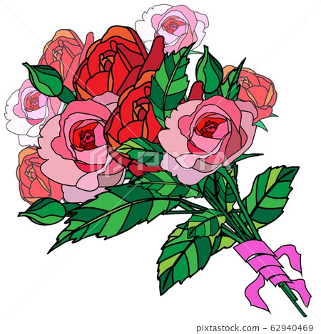 Cute bouquet of flowers from roses. Vector illustration Cute bouquet of flowers from roses. Vector illustration 62940469