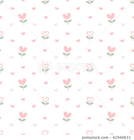 Heart flowers seamless pattern background - Stock Illustration ...