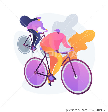 Couple on bicycles vector concept metaphor Couple on bicycles vector concept metaphor 62940957