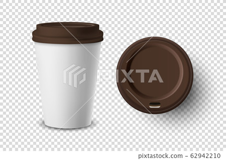 Vector 3d Realistic Disposable Opened Paper, Plastic Coffee Cup for Drinks Icon Set Closeup Isolated on Transparent Background. Design Template, Mockup. Top and Front View Vector 3d Realistic Disposable Opened Paper, Plastic Coffee Cup for Drinks Icon Set Closeup Isolated on Transparent Background. Design Template, Mockup. Top and Front View 62942210