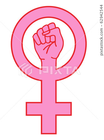 Female sign with hand, vector illustration 62942544