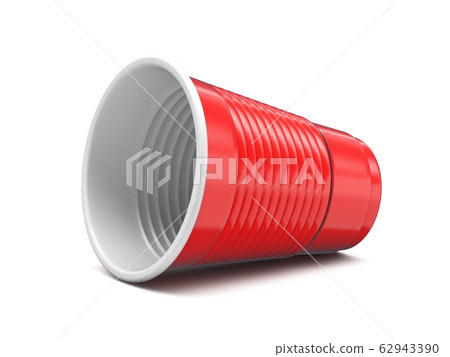 Red plastic cup 3D 62943390