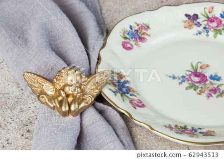 Antique porcelain dish on concrete Antique porcelain dish on concrete 62943513