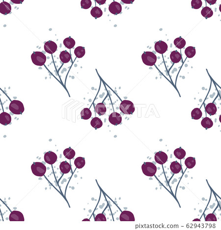 Geometric rowan berry seamless pattern on white Geometric rowan berry seamless pattern on white 62943798