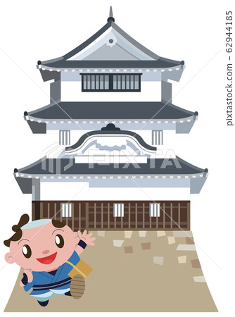 Marugame Castle and Traveler 62944185