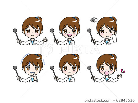Woman in white coat pointing with a stick 62945536