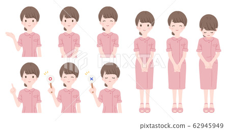 Nurse woman pose set Nurse woman pose set 62945949