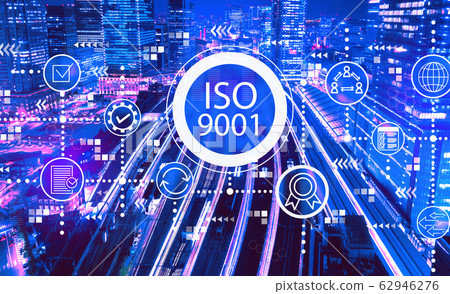 ISO 9001 concept with a large train station in Tokyo, Japan ISO 9001 concept with a large train station in Tokyo, Japan 62946276