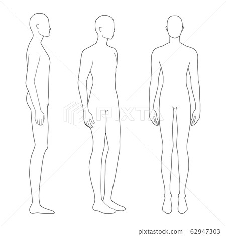 Fashion template of standing men.  62947303