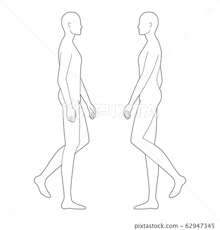 Fashion template of walking men.  62947345