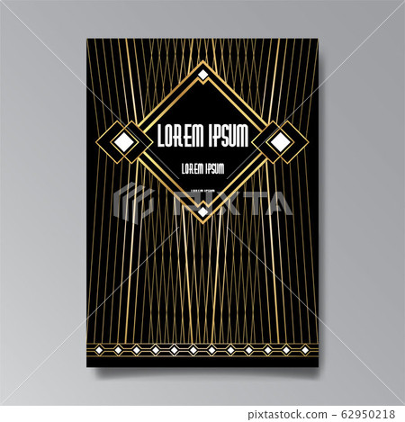 Art Deco page template, retro style for web and 62950218
