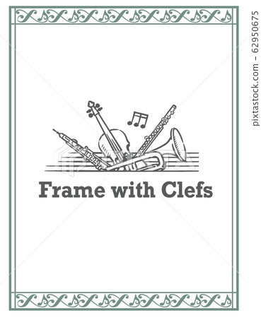 Elegant frame material using musical notes 62950675