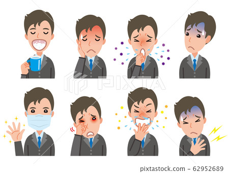 Illustration of an unwell man 62952689