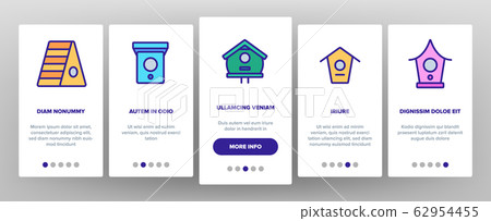 Bird House Onboarding Icons Set Vector 62954455