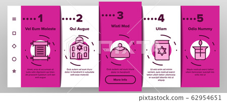 Jewish Israel Religion Onboarding Icons Set Vector 62954651