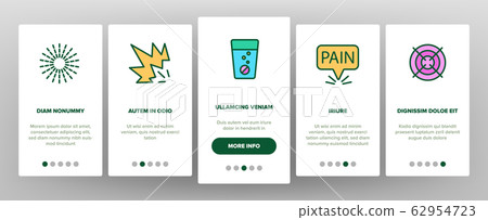 Pain Medical Onboarding Icons Set Vector Pain Medical Onboarding Icons Set Vector 62954723