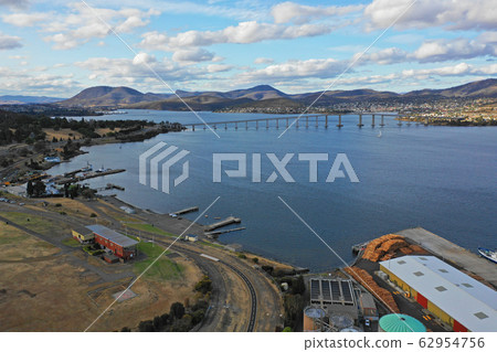 Aerial view of Tasman Bridge in Hobart Aerial view of Tasman Bridge in Hobart 62954756