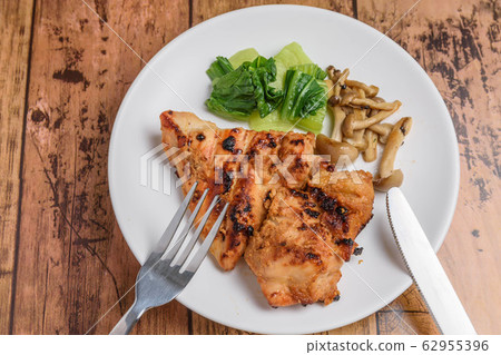 Grilled chicken with miso Grilled chicken with miso 62955396