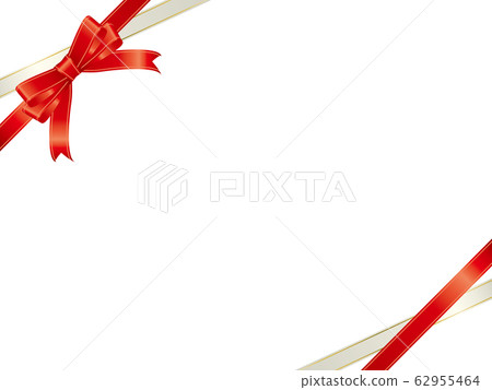 Red and white ribbon frame 62955464