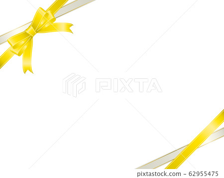 Yellow and white ribbon frame - Stock Illustration [62955475] - PIXTA