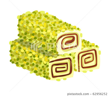 Arabic Turkish Delight or Rahat Lakoum Vector Illustration 62956252