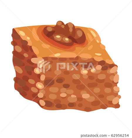 Arabic Turkish Delight or Pastry with Nut Filling Vector Illustration 62956254