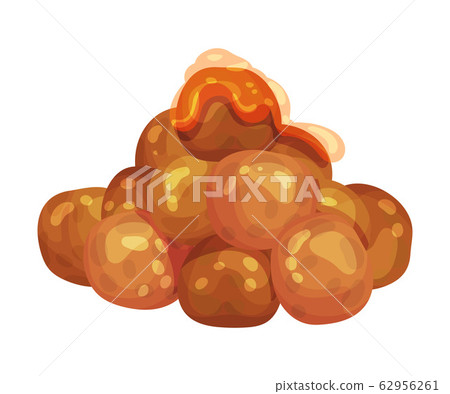 Arabic Turkish Delight or Caramel Sweets Vector Illustration 62956261