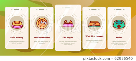 Pet Bowl Onboarding Icons Set Vector - Stock Illustration [62956540 ...