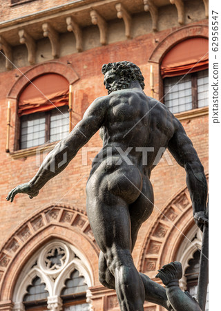 Statue of the god Neptune and Accursio Palace - Bologna Italy 62956547