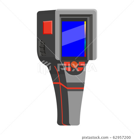 Thermal scaner camera infrared. Portable Visualize temperature differences thermometer, thermographic for the environment and people. Vector illustration isolated 62957200