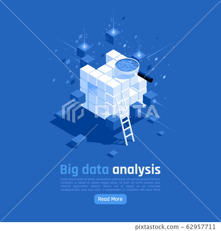 Big Data Analysis Isometric Background  62957711
