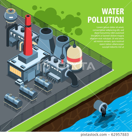 Factory Water Pollution Background - Stock Illustration [62957883] - PIXTA