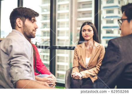 Group problematic young people talking. 62958266