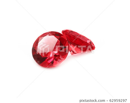 Red gemstone on a white background 62959297