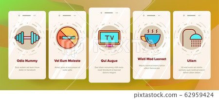 Color Hostel, Tourist Accommodation Vector Onboarding 62959424
