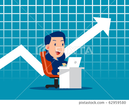 Business worker and chart background. Growth 62959580