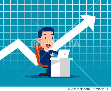 Business worker and chart background. Growth 62959581