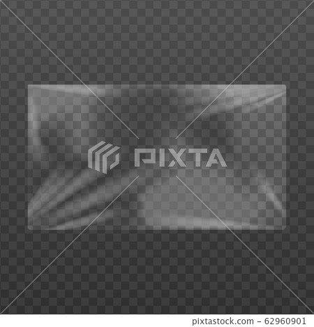 Cellophane membrane texture effect template, realistic vector illustration. Cellophane membrane texture effect template, realistic vector illustration. 62960901