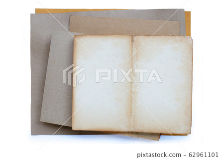 Empty old vintage brown paper texture on white Empty old vintage brown paper texture on white 62961101