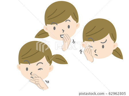 Touch your eyes, nose and mouth with your hands - Stock Illustration ...