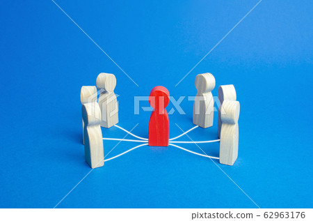 Mediation intermediary between people. Business deal. Political diplomatic negotiations. Conflict resolution and consensus building. Influential person with connections. The leader controls the team. 62963176